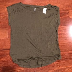 Gap Luxe Tee Army Green XS NWT